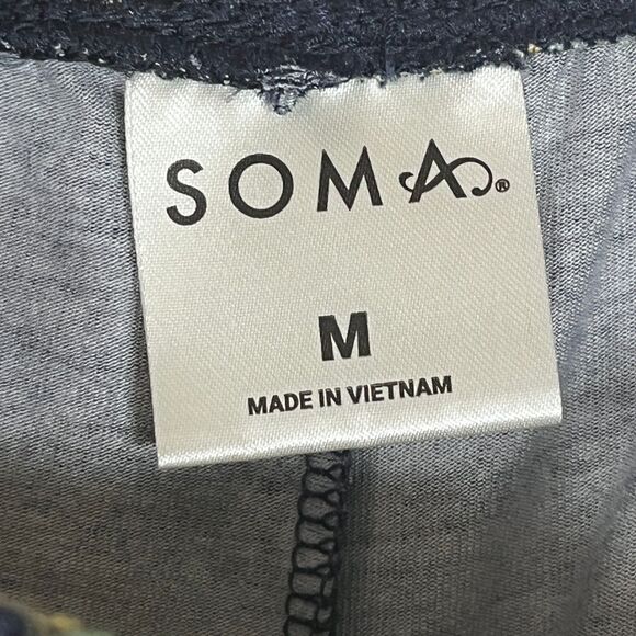 Soma Cool Nights Pajama Pants Medium Wide Leg Citrus Pockets Lemon Curved Hem - Picture 6 of 8